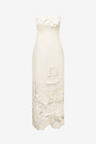 Rayna Appliqu Bustier Maxi Dress - Vanilla LEO LIN Rayna Appliqu Bustier Maxi Dress - Vanilla LEO LIN