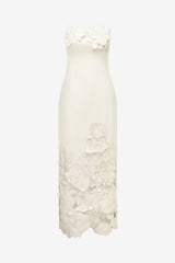 Rayna Appliqué Bustier Maxi Dress - Vanilla Dress Maxi