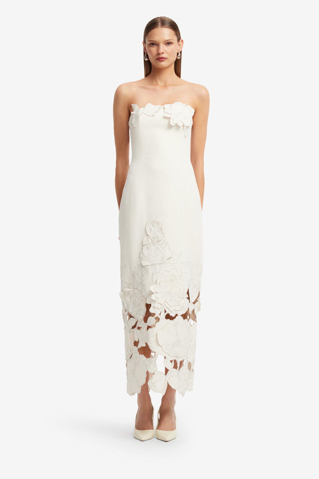 Rayna Appliqu Bustier Maxi Dress - Vanilla Rayna Appliqu Bustier Maxi Dress - Vanilla