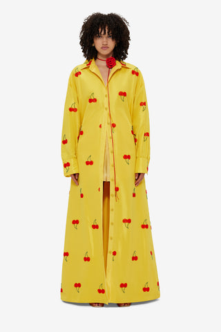 Exclusive LEO LIN Madeline Embellished Coat Dress - Cherry Beading