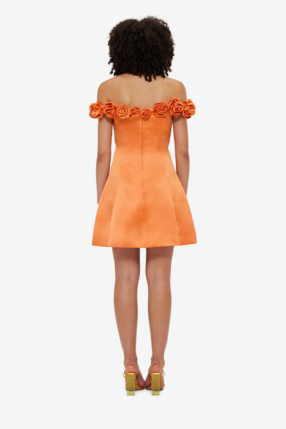 Exclusive LEO LIN Stella Off-Shoulder Mini Dress - Tangerine
