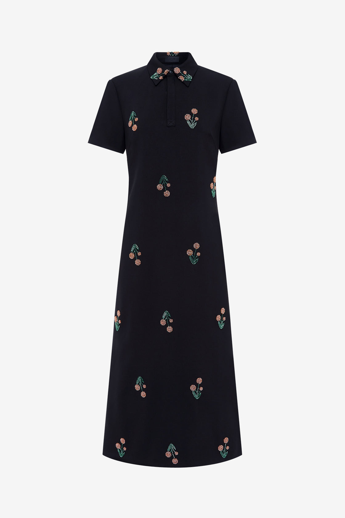 Exclusive LEO LIN Nadene Embellished  Shirt Midi Dress - Wildflower Beading