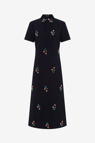 Exclusive LEO LIN Nadene Embellished  Shirt Midi Dress - Wildflower Beading