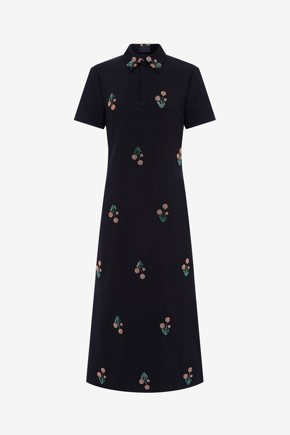 Exclusive LEO LIN Nadene Embellished  Shirt Midi Dress - Wildflower Beading
