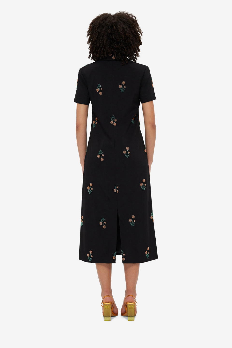 Exclusive LEO LIN Nadene Embellished  Shirt Midi Dress - Wildflower Beading