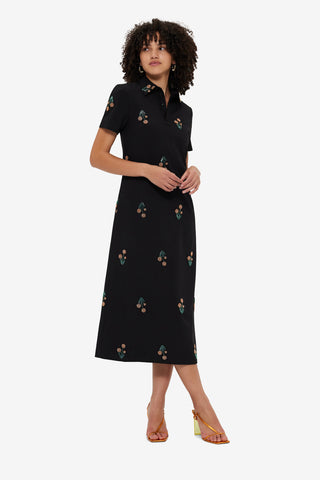 Exclusive LEO LIN Nadene Embellished  Shirt Midi Dress - Wildflower Beading