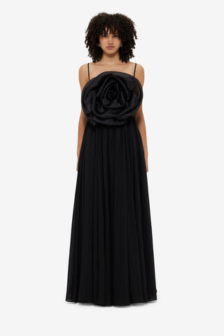 Exclusive LEO LIN Bloom Rose Maxi Dress - Ebony