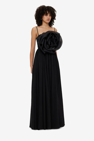 Exclusive LEO LIN Bloom Rose Maxi Dress - Ebony