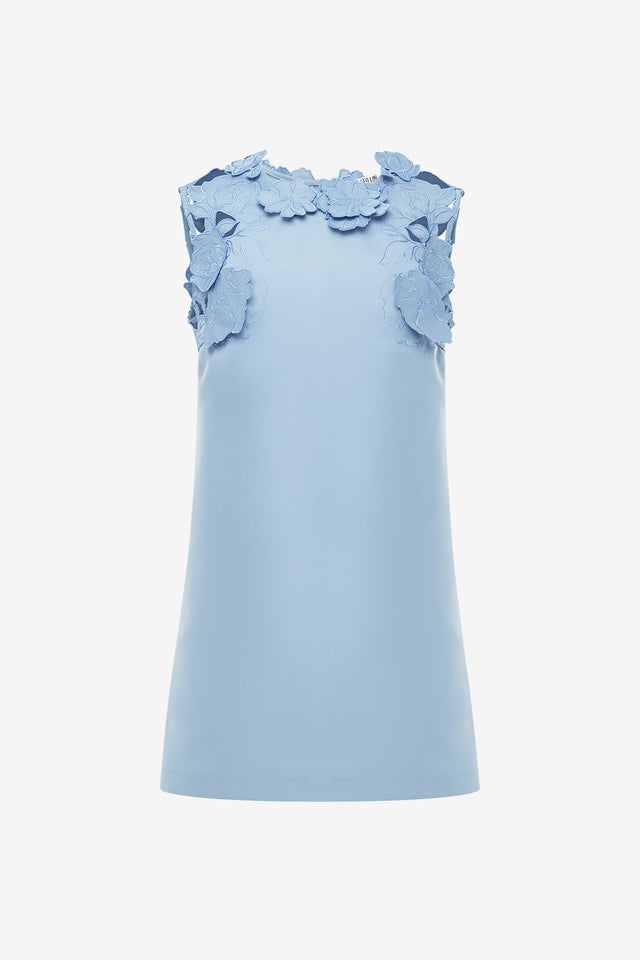 Exclusive Leo Lin Blair Appliqué Mini Dress - Powder Blue