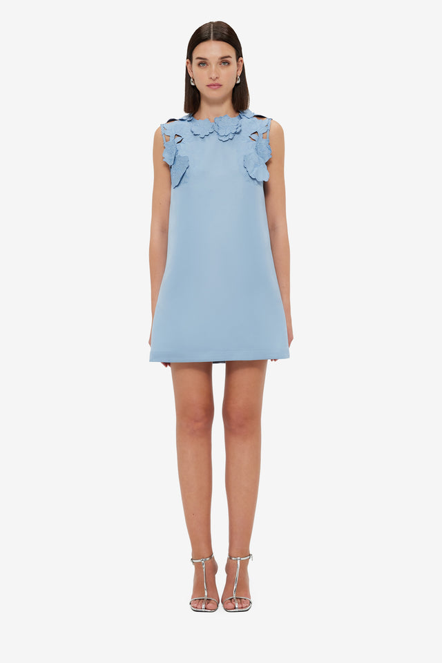 Exclusive Leo Lin Blair Appliqué Mini Dress - Powder Blue