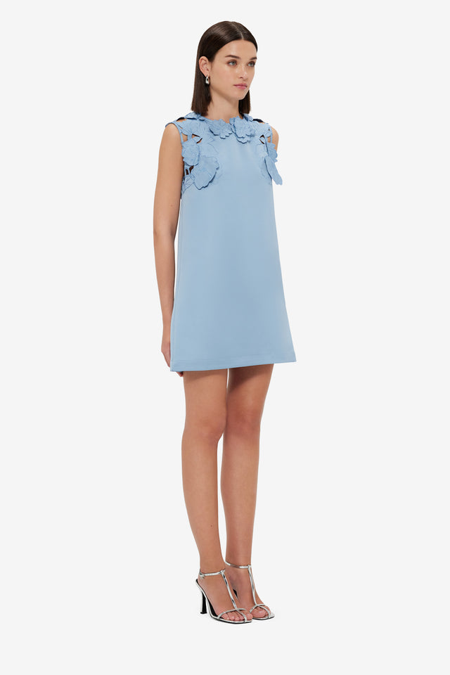Exclusive Leo Lin Blair Appliqué Mini Dress - Powder Blue