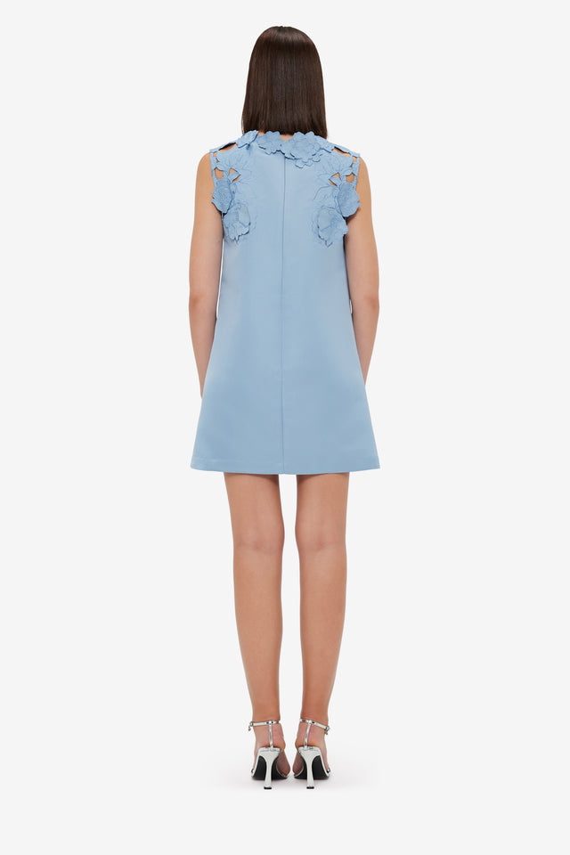 Exclusive Leo Lin Blair Appliqué Mini Dress - Powder Blue