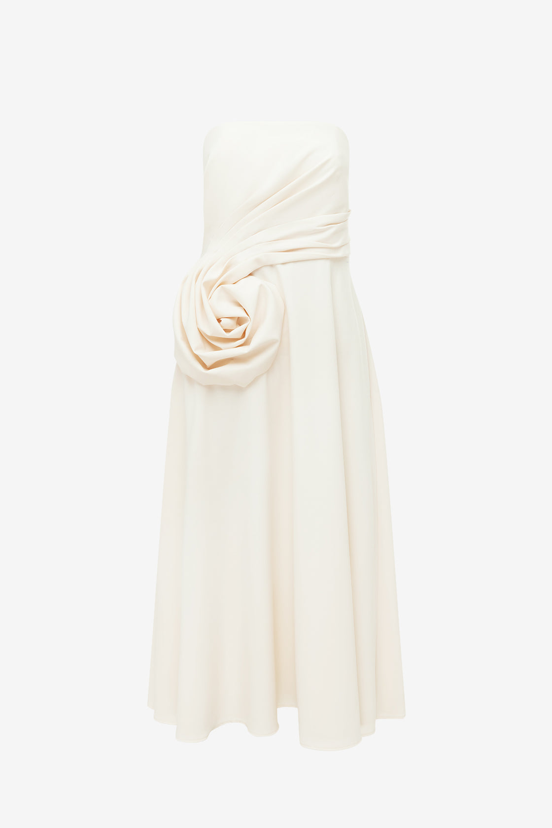 Exclusive LEO LIN Ivanna Rose Bustier Midi Dress - Vanilla