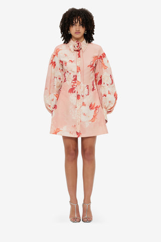 Exclusive LEO LIN Juliana Shirt Mini Dress - PEONY Print