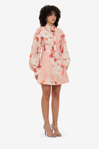 Exclusive LEO LIN Juliana Shirt Mini Dress - PEONY Print