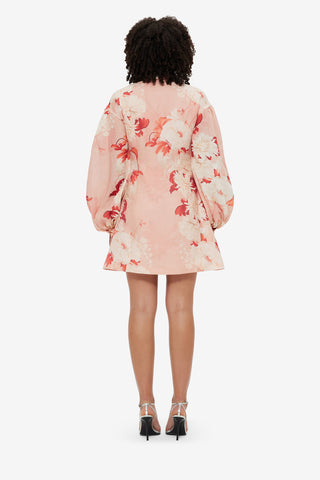 Exclusive LEO LIN Juliana Shirt Mini Dress - PEONY Print