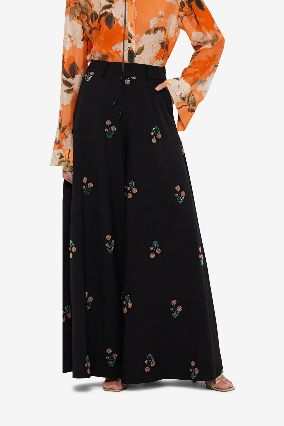 Exclusive Leo Lin Candied Embellished Pants - Wildflower Beading