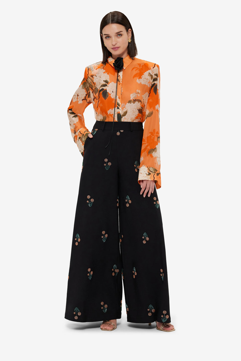 Exclusive Leo Lin Candied Embellished Pants - Wildflower Beading