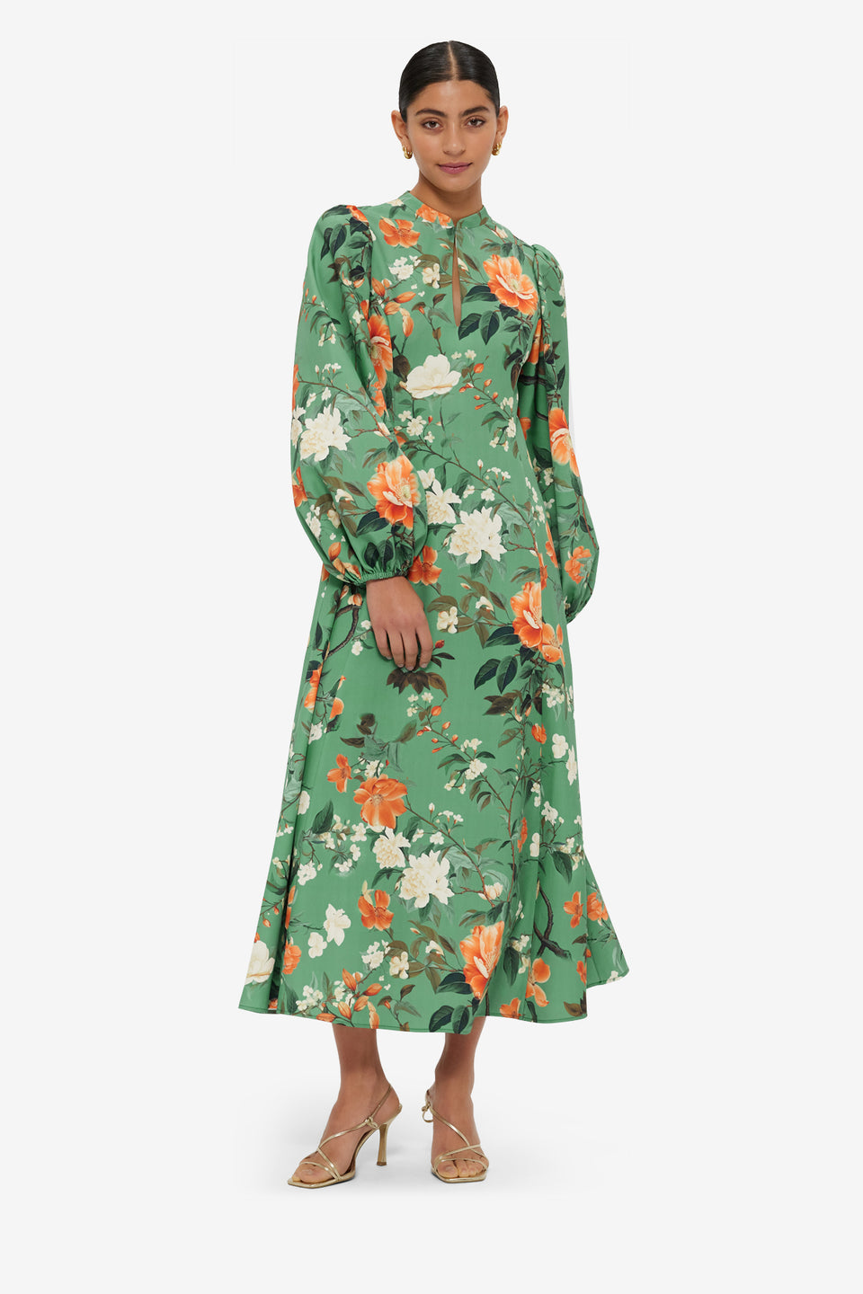 Janelle Midi Dress - Camelia Print Dress Midi