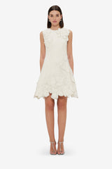 Chloe Appliqué Sleeveless Mini Dress - Vanilla Dress Mini