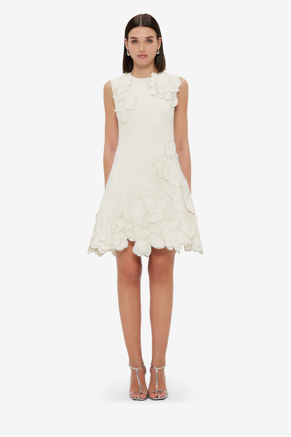 Chloe Appliqué Sleeveless Mini Dress - Vanilla Dress Mini
