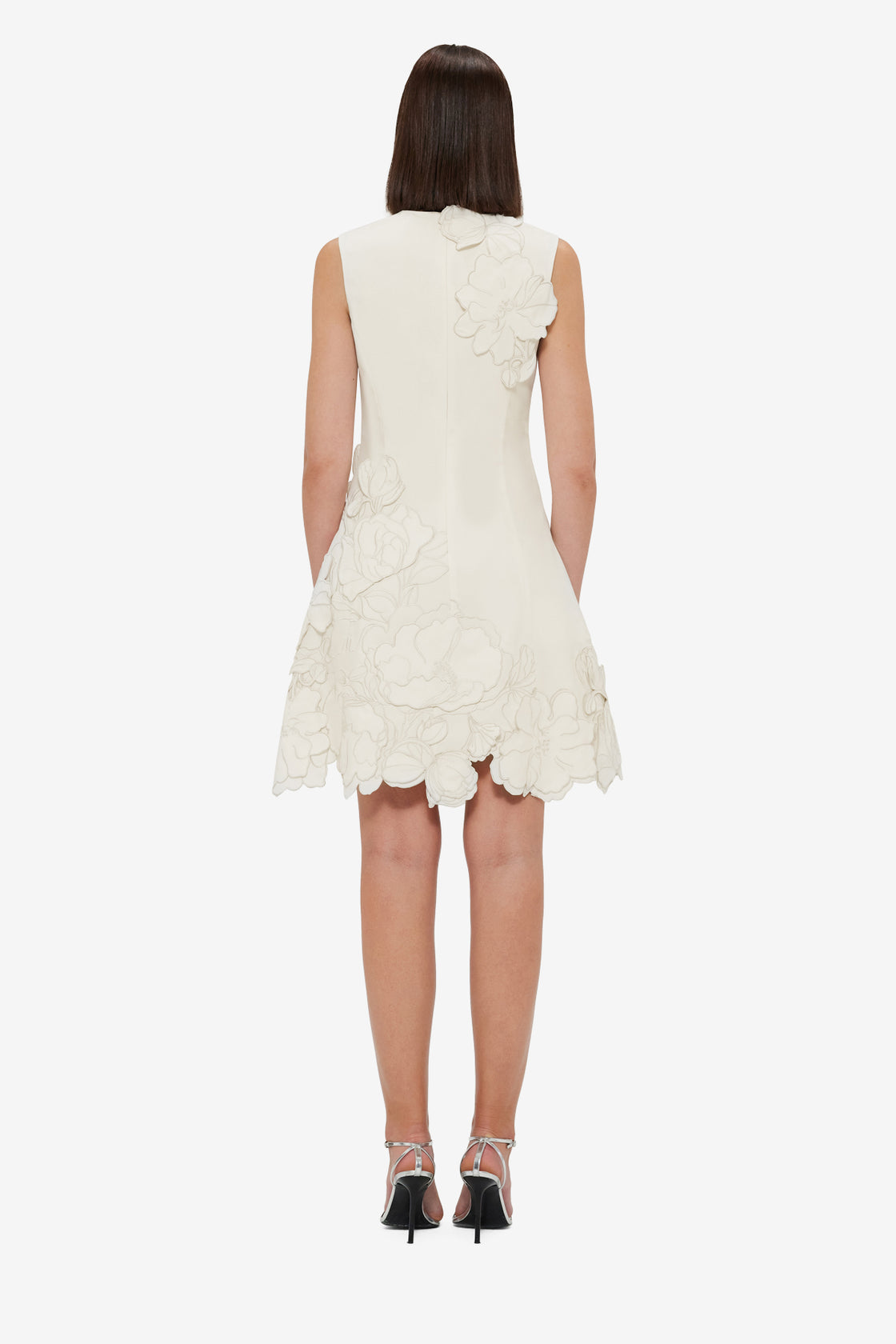 Chloe Appliqué Sleeveless Mini Dress - Vanilla Dress Mini