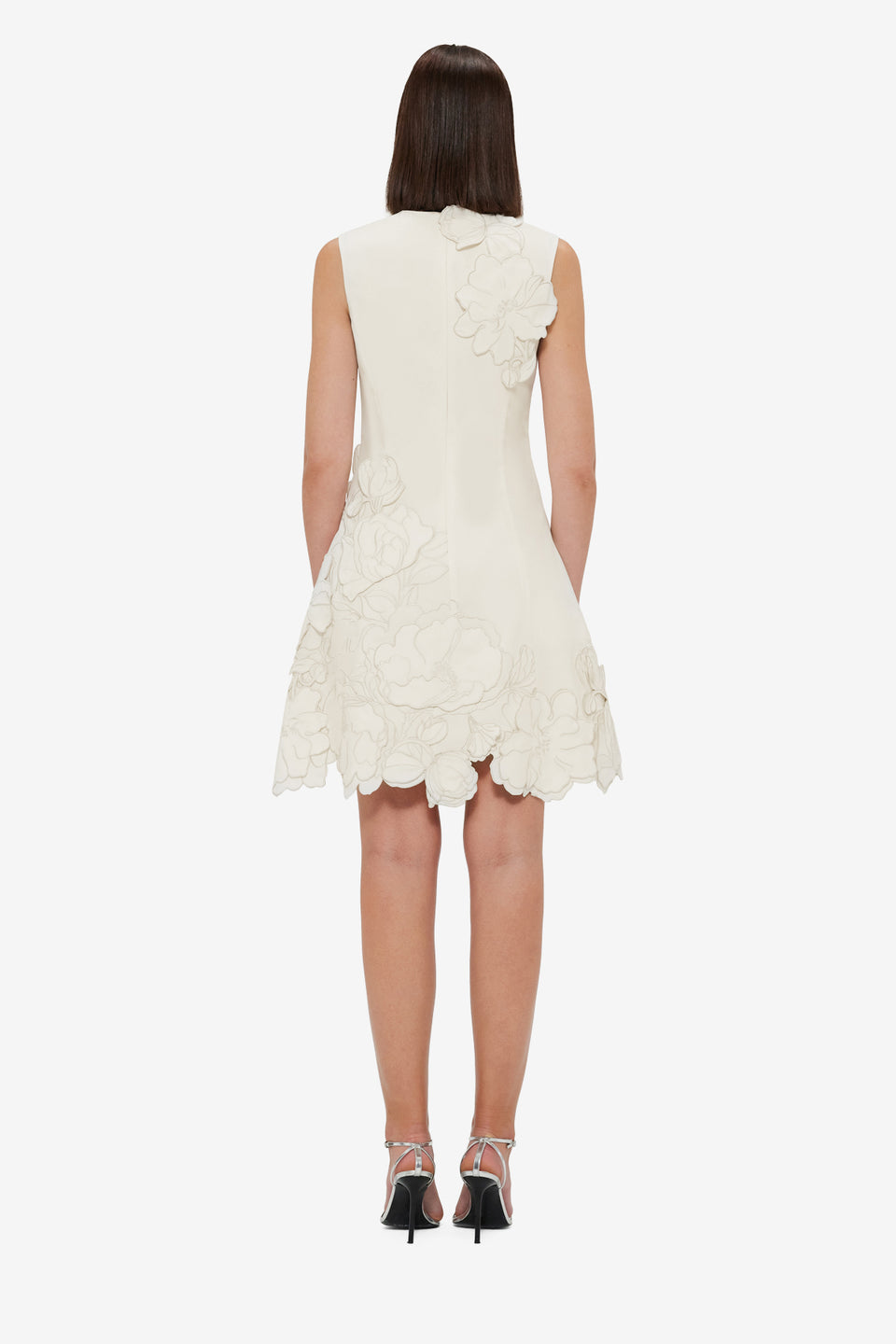 Chloe Appliqué Sleeveless Mini Dress - Vanilla Dress Mini