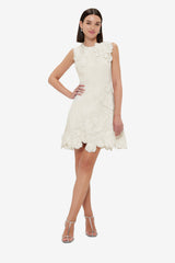 Chloe Appliqué Sleeveless Mini Dress - Vanilla Dress Mini
