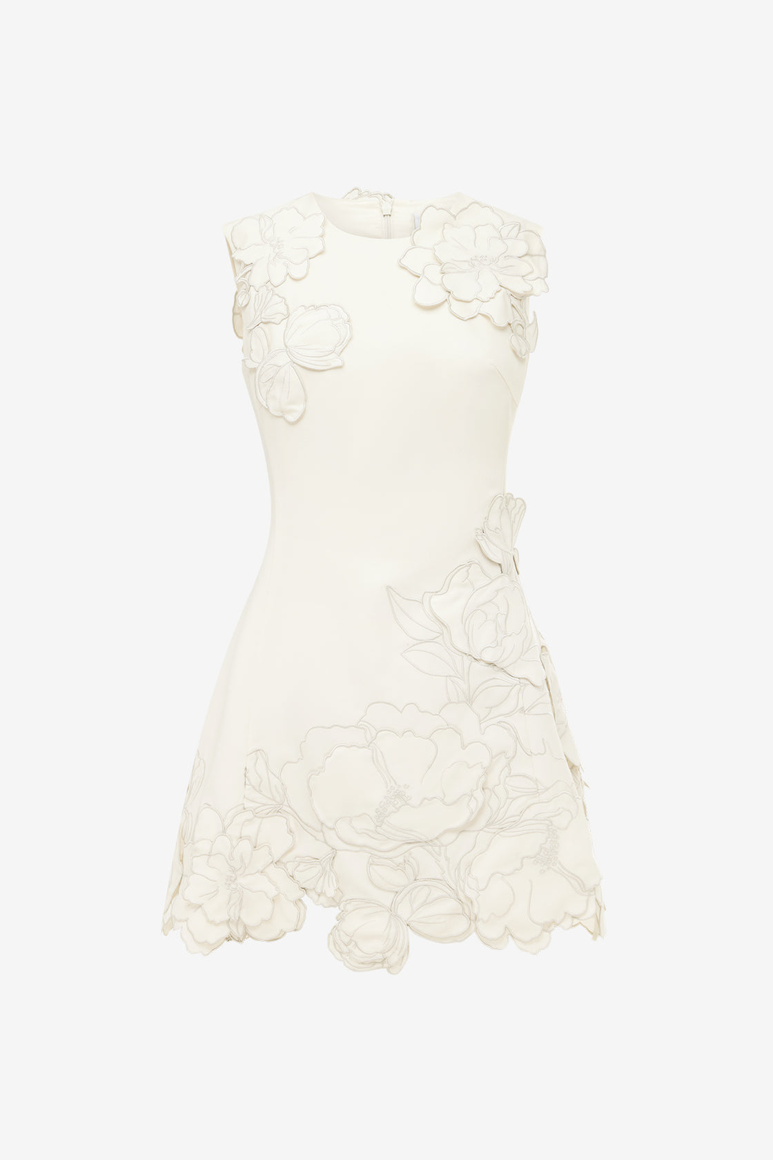 Chloe Appliqué Sleeveless Mini Dress - Vanilla Dress Mini