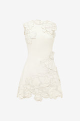 Chloe Appliqué Sleeveless Mini Dress - Vanilla Dress Mini