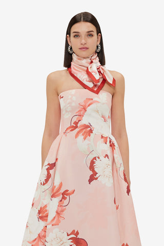 Exclusive LEO LIN Small Scarf - Peony Print