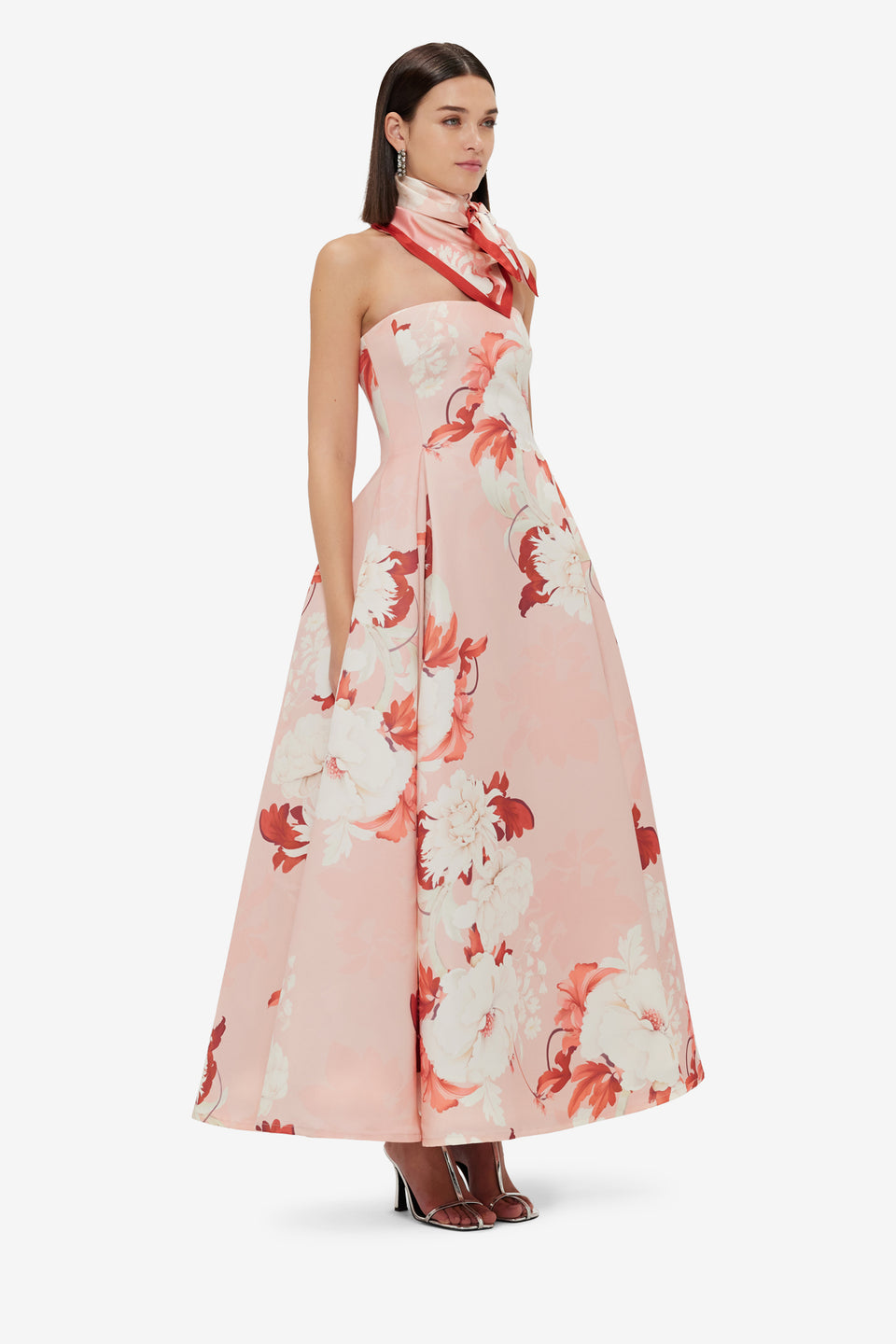 Exclusive LEO LIN Small Scarf - Peony Print