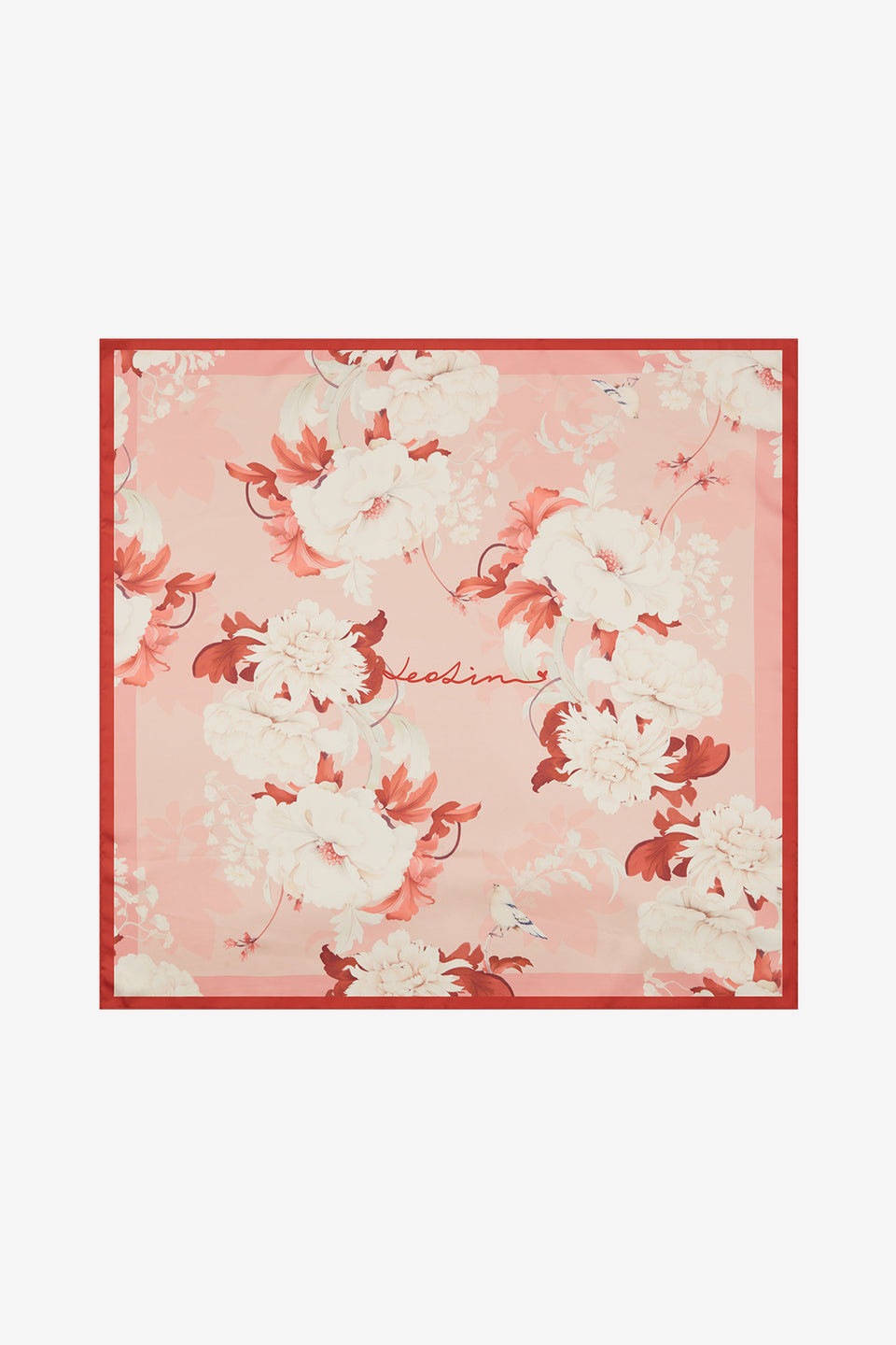 Exclusive LEO LIN Small Scarf - Peony Print