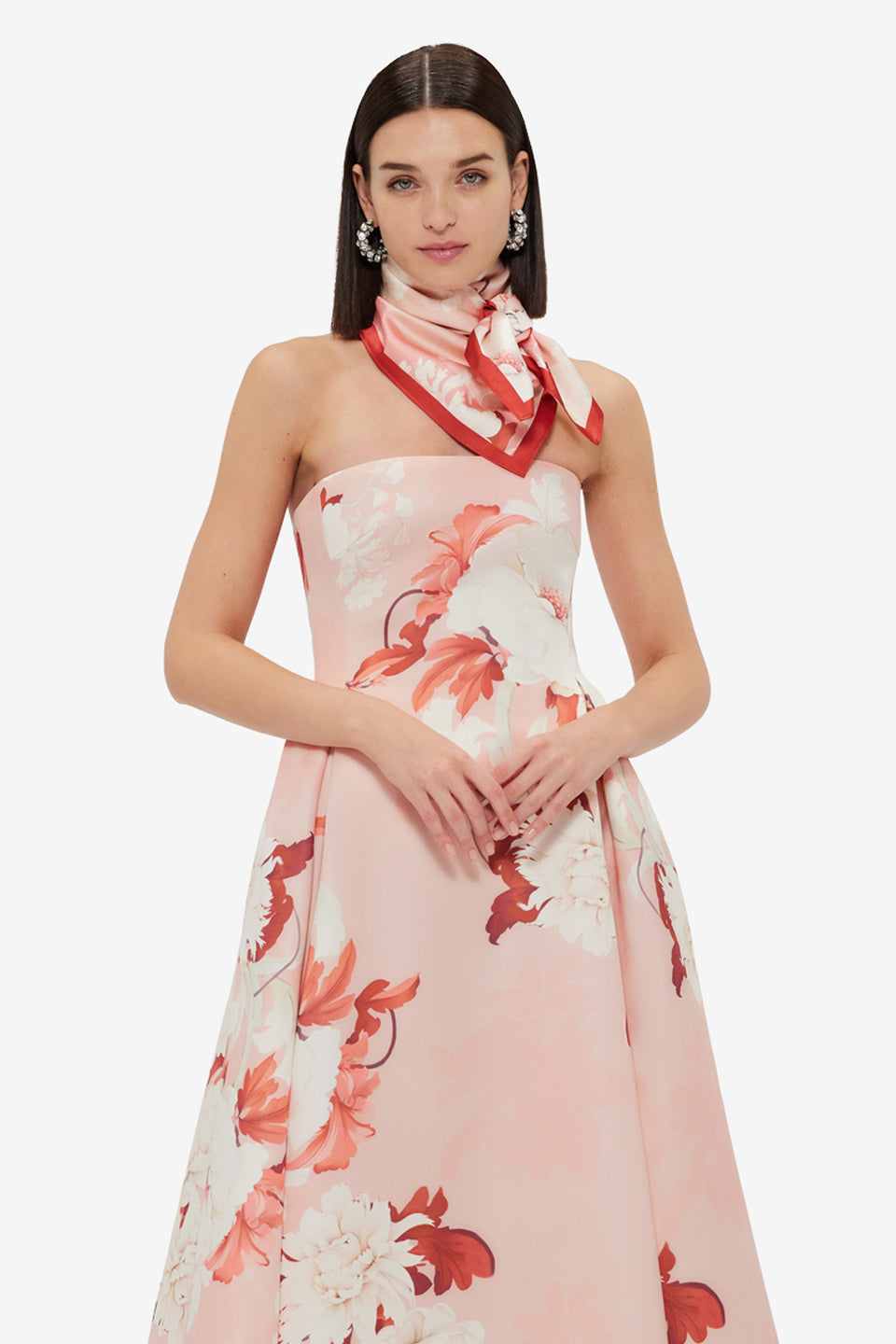 Exclusive LEO LIN Small Scarf - Peony Print