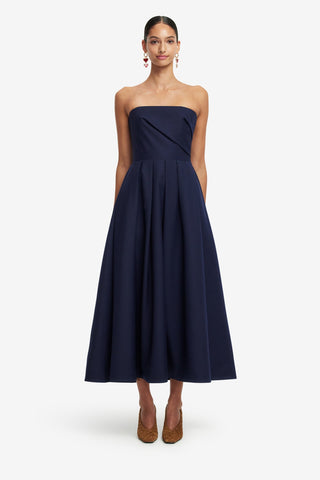 Exclusive LEO LIN Lynn Bustier Midi Dress - Indigo
