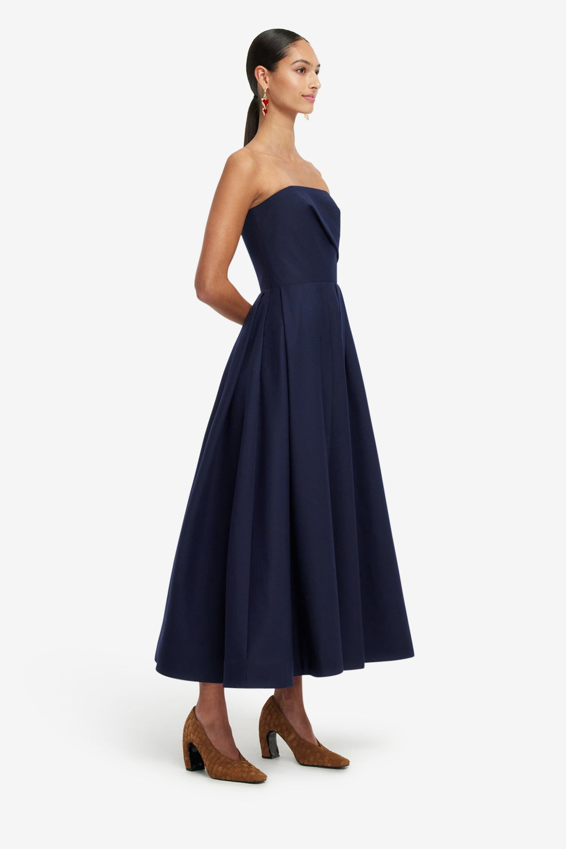 Exclusive LEO LIN Lynn Bustier Midi Dress - Indigo