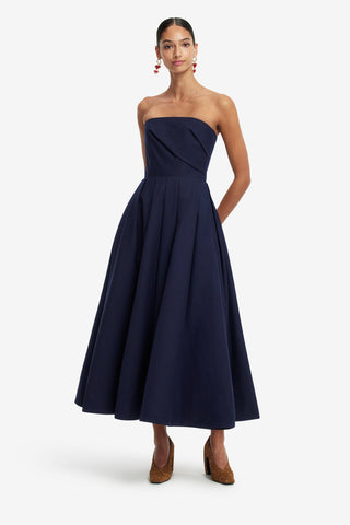 Exclusive LEO LIN Lynn Bustier Midi Dress - Indigo