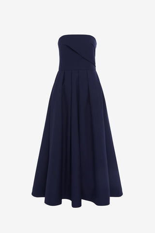 Exclusive LEO LIN Lynn Bustier Midi Dress - Indigo