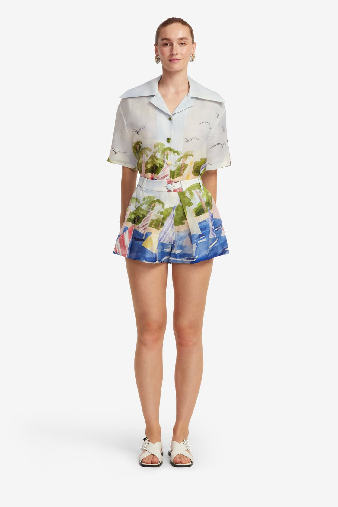 Exclusive LEO LIN Josie Shorts - Nautical Print