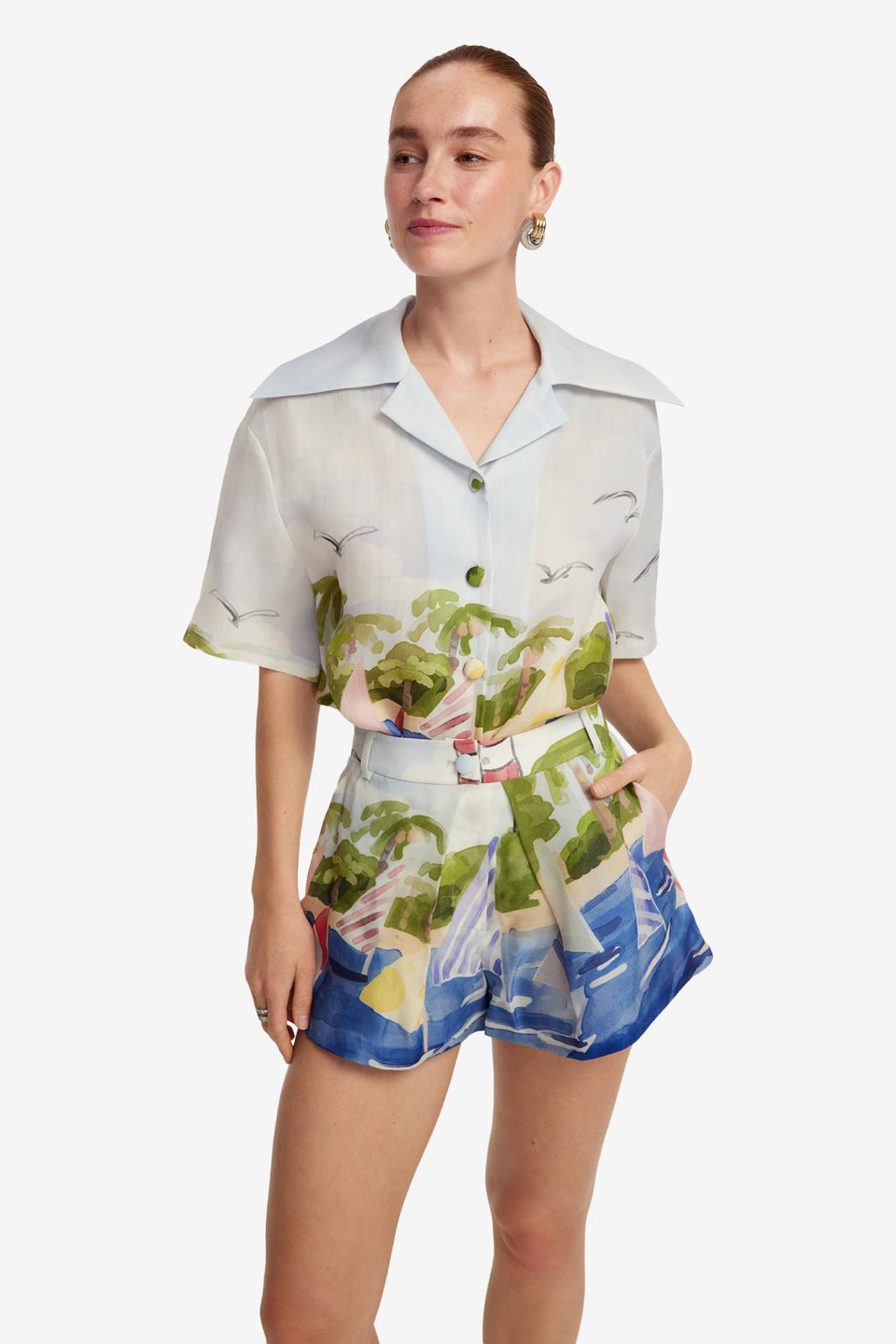 Exclusive LEO LIN Josie Shorts - Nautical Print