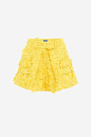 Exclusive LEO LIN Josie Lace Shorts - Sunshine