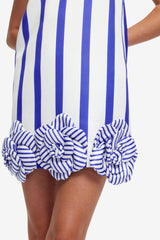 Suzy Striped Halterneck Mini Dress - Navy Dress Mini