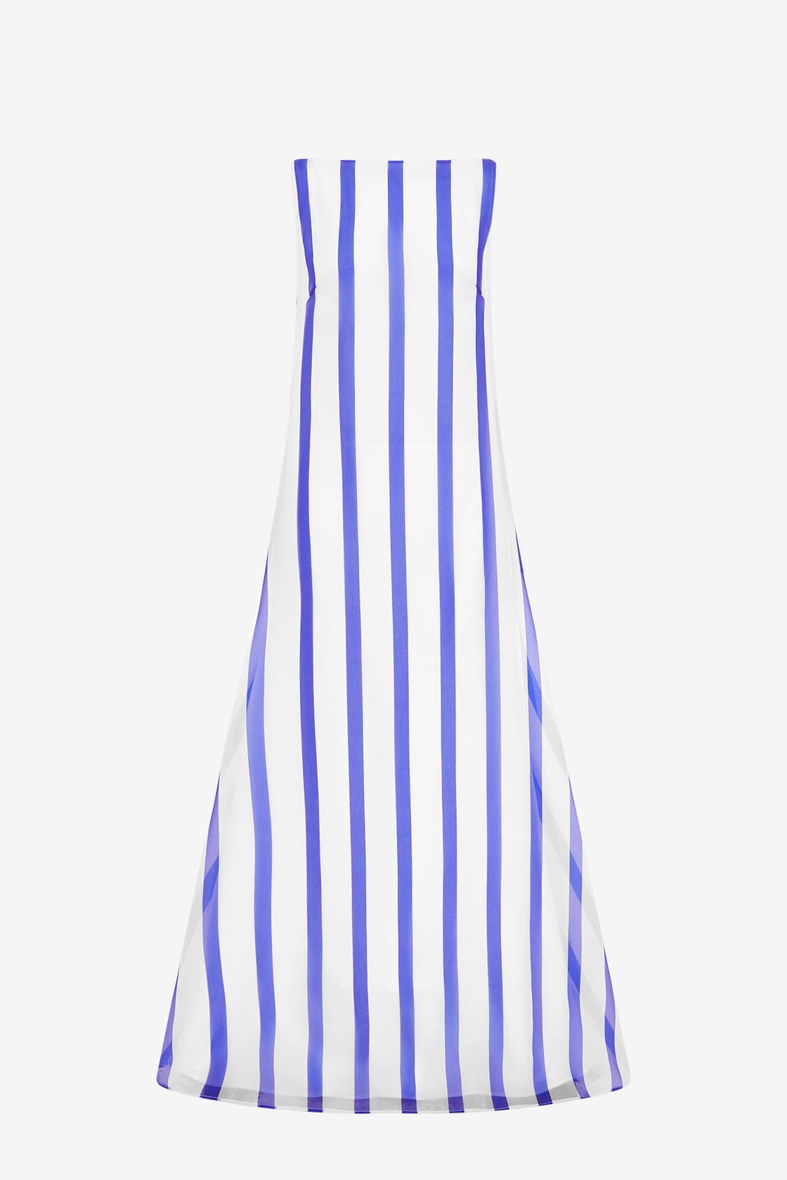 Exclusive LEO LIN Yumei Striped Open Back Gown - Navy