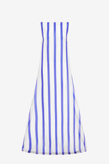 Yumei Striped Open Back Gown - Navy Dress Maxi