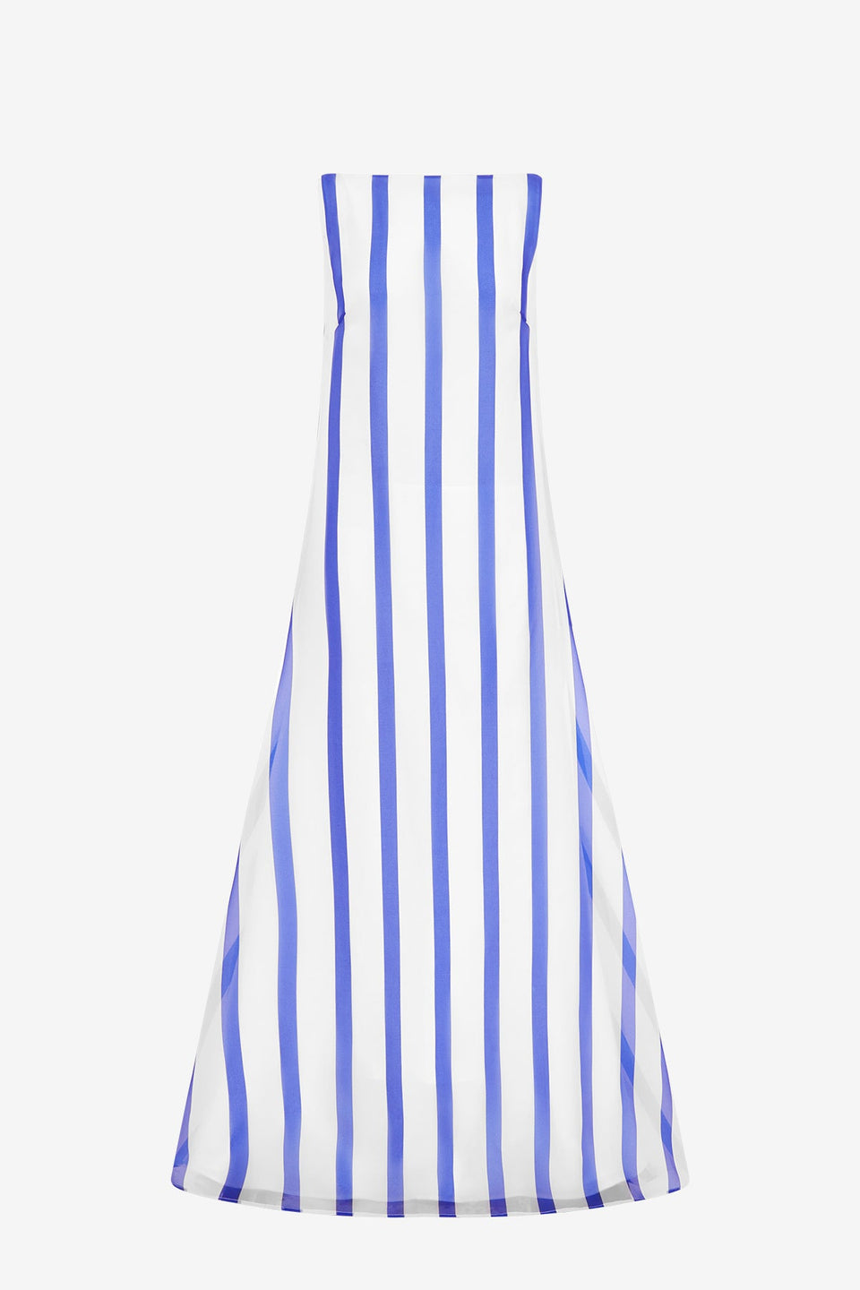 Exclusive LEO LIN Yumei Striped Open Back Gown - Navy