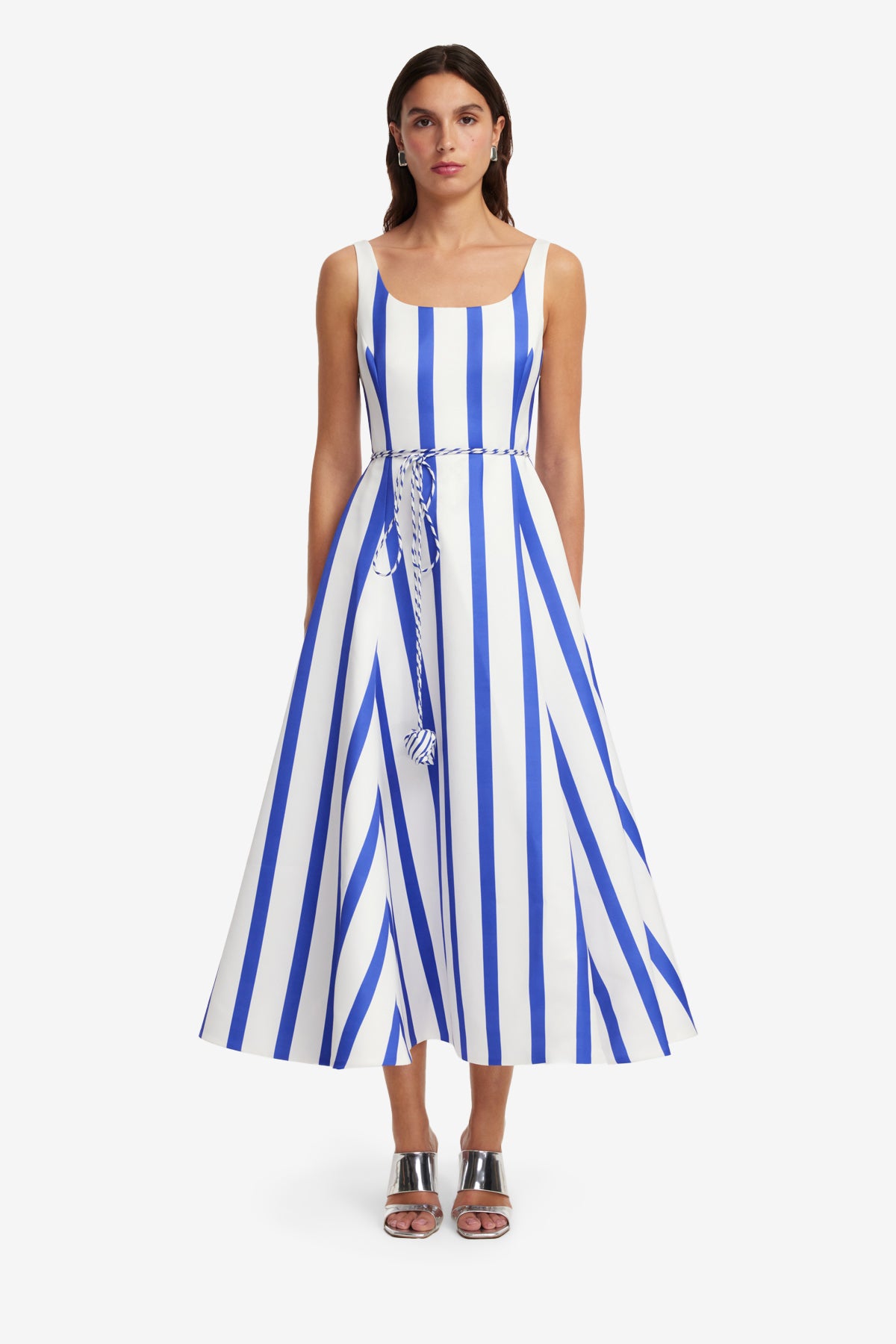 Serafina Striped Maxi Dress - Navy – LEO LIN