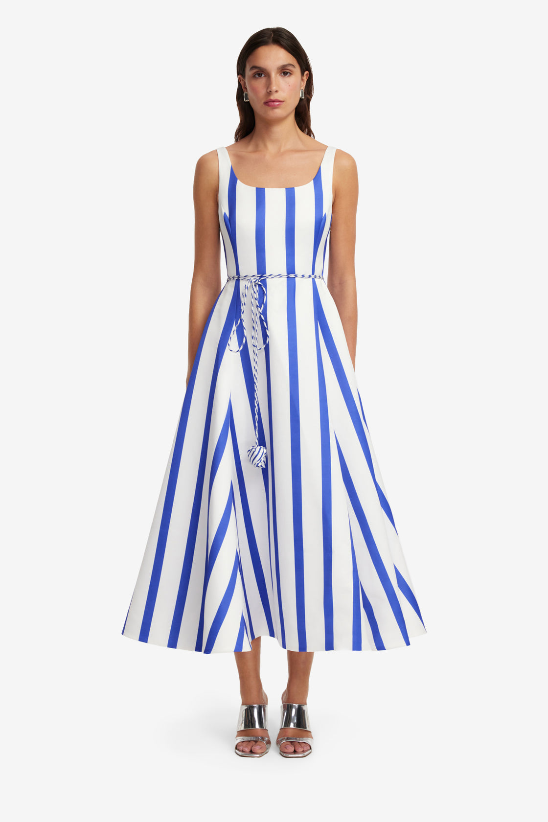 Exclusive LEO LIN Serafina Striped Maxi Dress - Navy