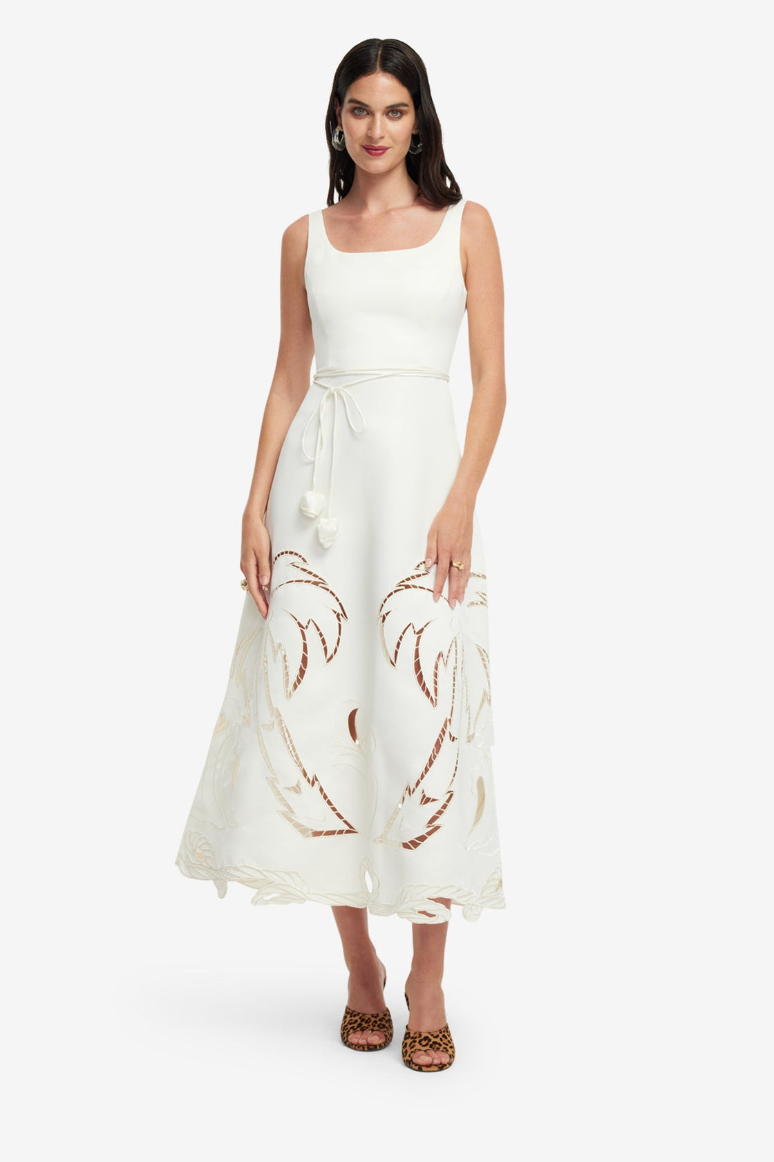 Serafina Palm Maxi Dress - Vanilla LEO LIN Serafina Palm Maxi Dress - Vanilla LEO LIN