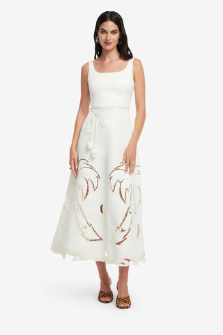 Exclusive LEO LIN Serafina Applique Maxi Dress - Vanilla