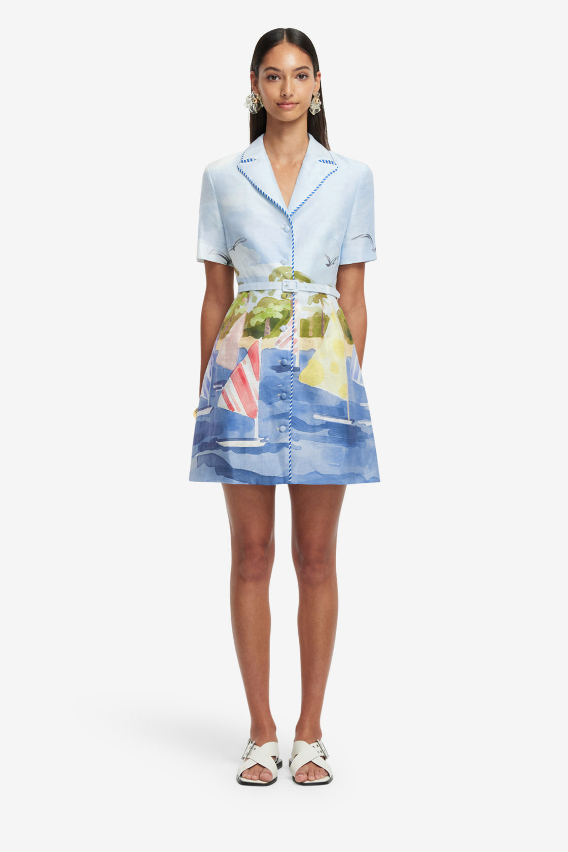 Leo Lin - Brigitte Mini Dress - Nautical Print Leo Lin - Brigitte Mini Dress - Nautical Print